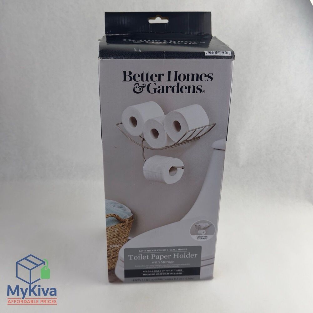 Toilet Paper Holder Better Homes Gardens Wall Mount Shelf Storage Bathroom